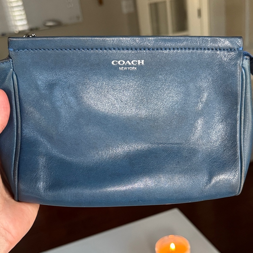 Coach Midnight Blue Leather Pouch